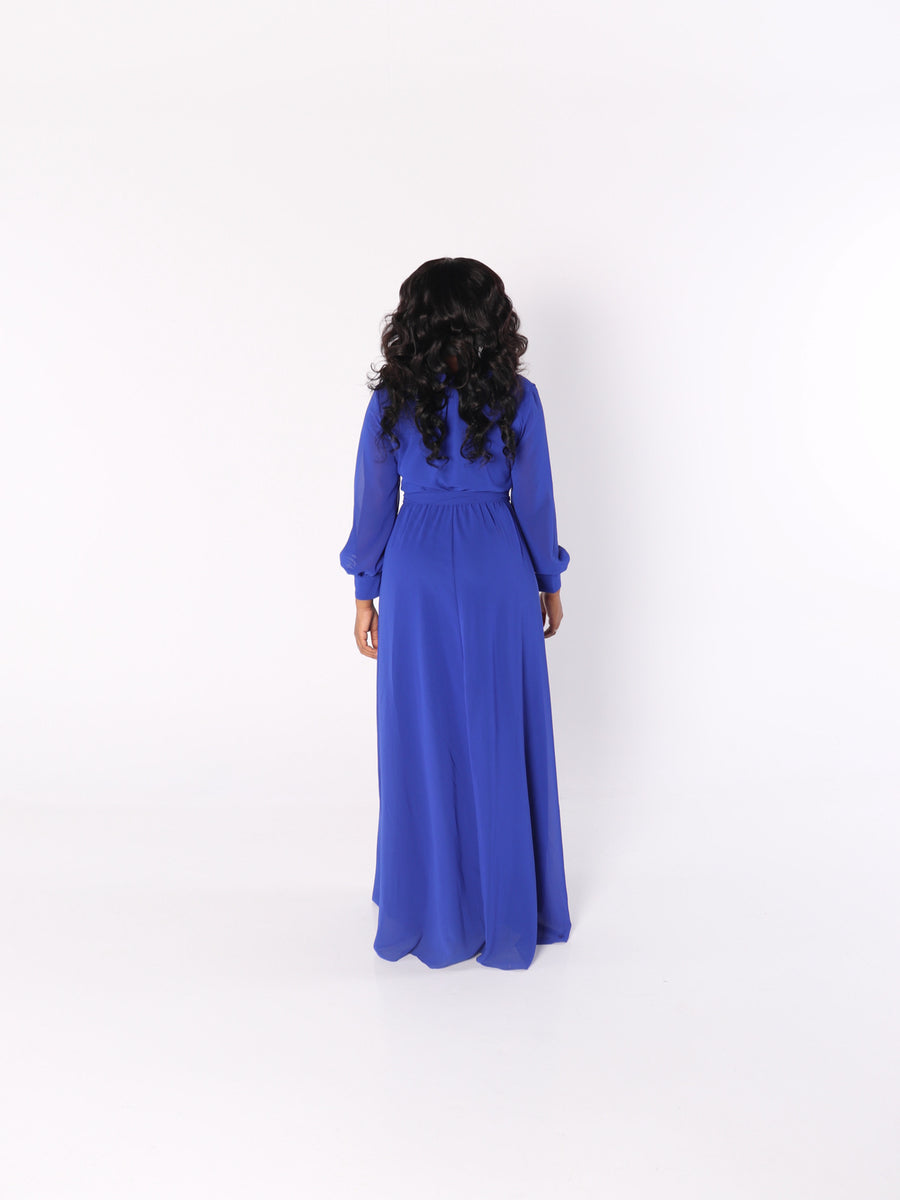 CHIFFON MAXI DRESS in Royal Blue LauriEva CHIFFON MAXI DRESS in Royal Blue LauriEva