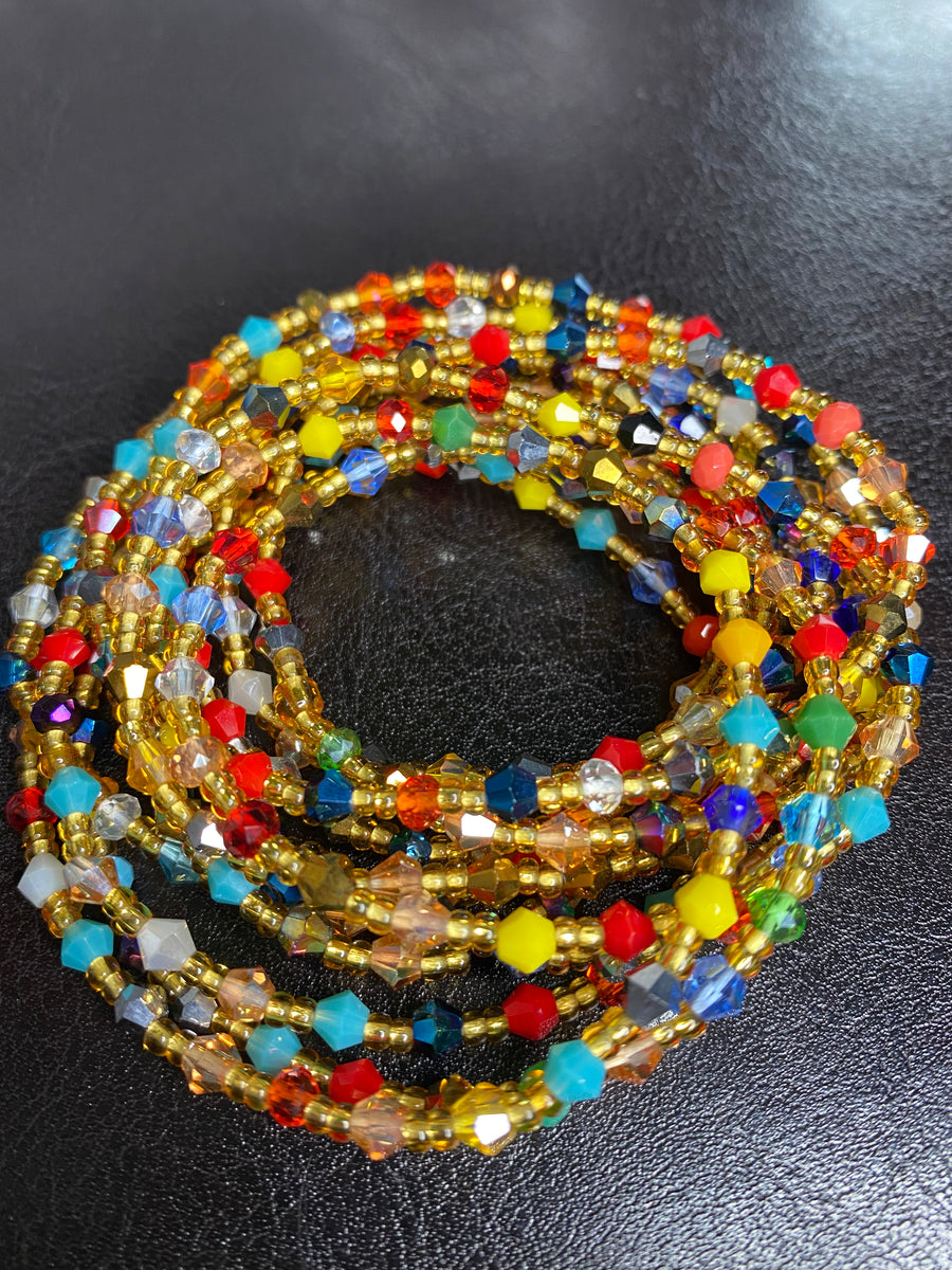 Ekuwa Crystal Waist Beads with Thread Finish LauriEva