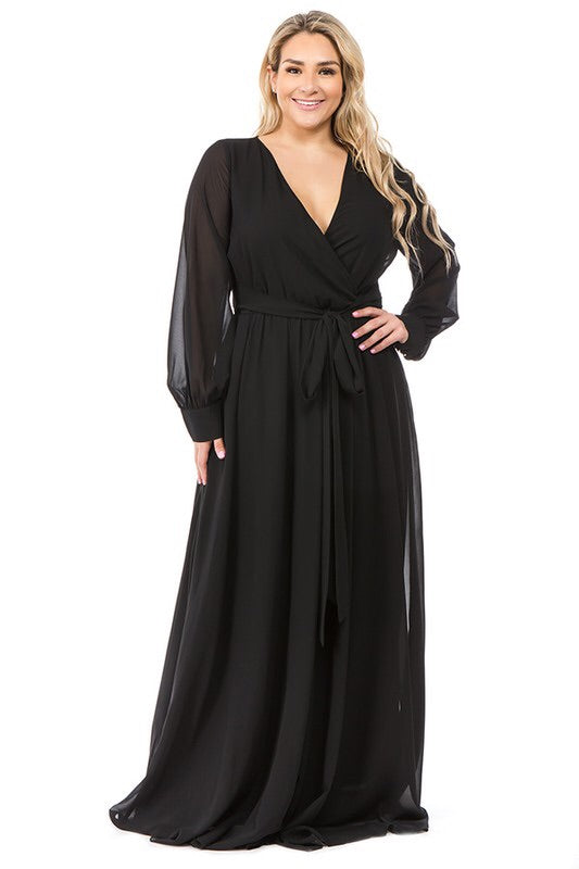 CHIFFON MAXI DRESS in Black – LauriEva