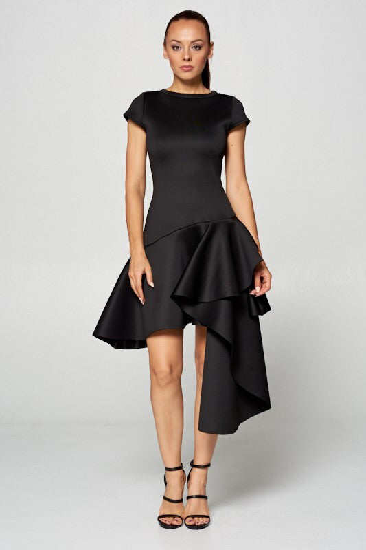 MILAN Dropped Waist Asymmetrical Dress – LauriEva