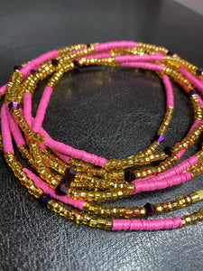 Pinka Crystal Waist Beads (with Thread Finish)