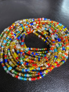 Rainbow Waist Beads (with Thread finish)
