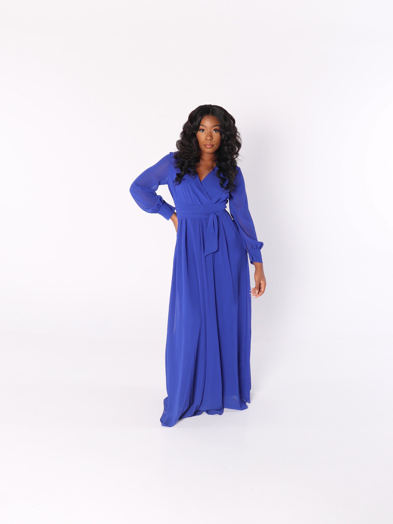 royal blue maxi dress casual CHIFFON MAXI DRESS in Royal Blue – LauriEva
