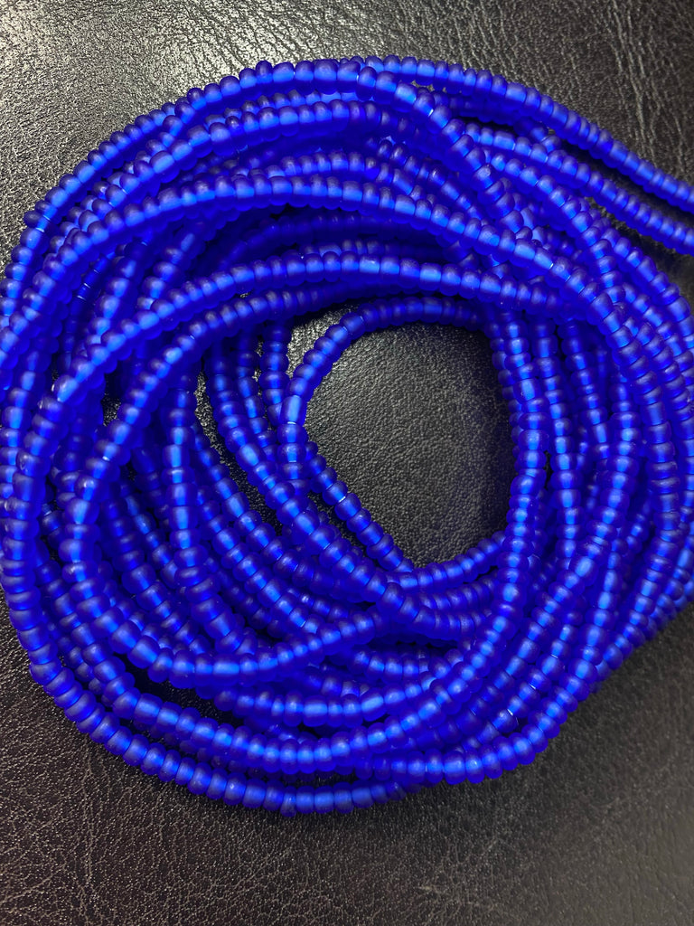 Matte Royal Blue Waist Beads (with Thread finish)